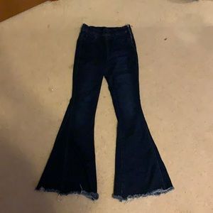 Kan Can buckle flare jeans